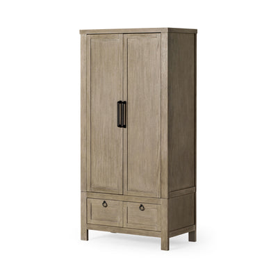 Maven Lane Vaughn Rustic Wooden Cabinet in Weathered Grey Finish