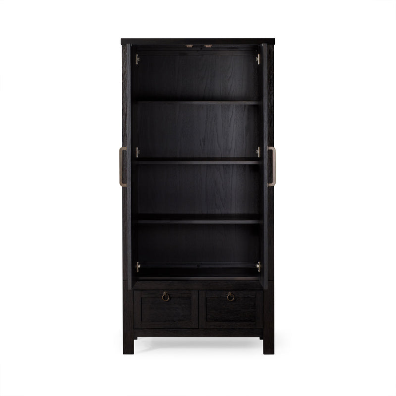 Maven Lane Vaughn Rustic Wooden Cabinet in Weathered Black Finish