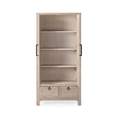 Maven Lane Vaughn Rustic Wooden Cabinet in Weathered White Finish