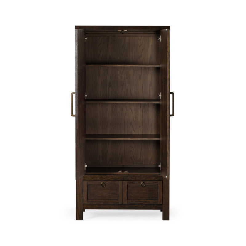 Maven Lane Vaughn Rustic Wooden Cabinet in Weathered Brown Finish