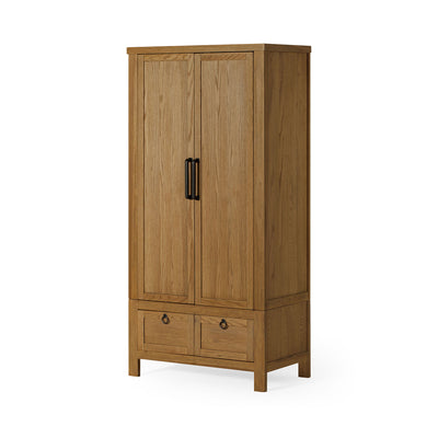 Maven Lane Vaughn Rustic Wooden Cabinet in Weathered Natural Finish