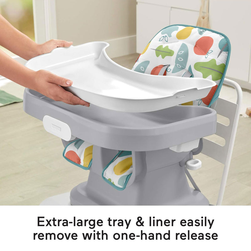 Fisher-Price SpaceSaver Clean Baby High Chair Dining Seat, Pearfection (Used)