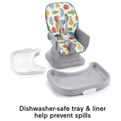 Fisher-Price SpaceSaver Clean Baby High Chair Dining Seat, Pearfection (Used)