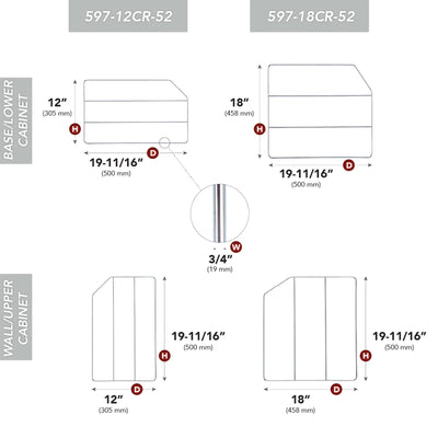 Rev-A-Shelf 18" Bakeware Divider for Wall/Base Cabinets, Chrome, 597-18CR-2-1