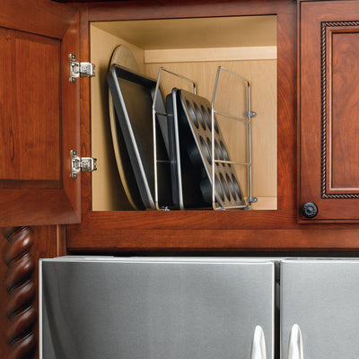 Rev-A-Shelf 18" Bakeware Divider for Wall/Base Cabinets, Chrome, 597-18CR-2-1 - VMInnovations
