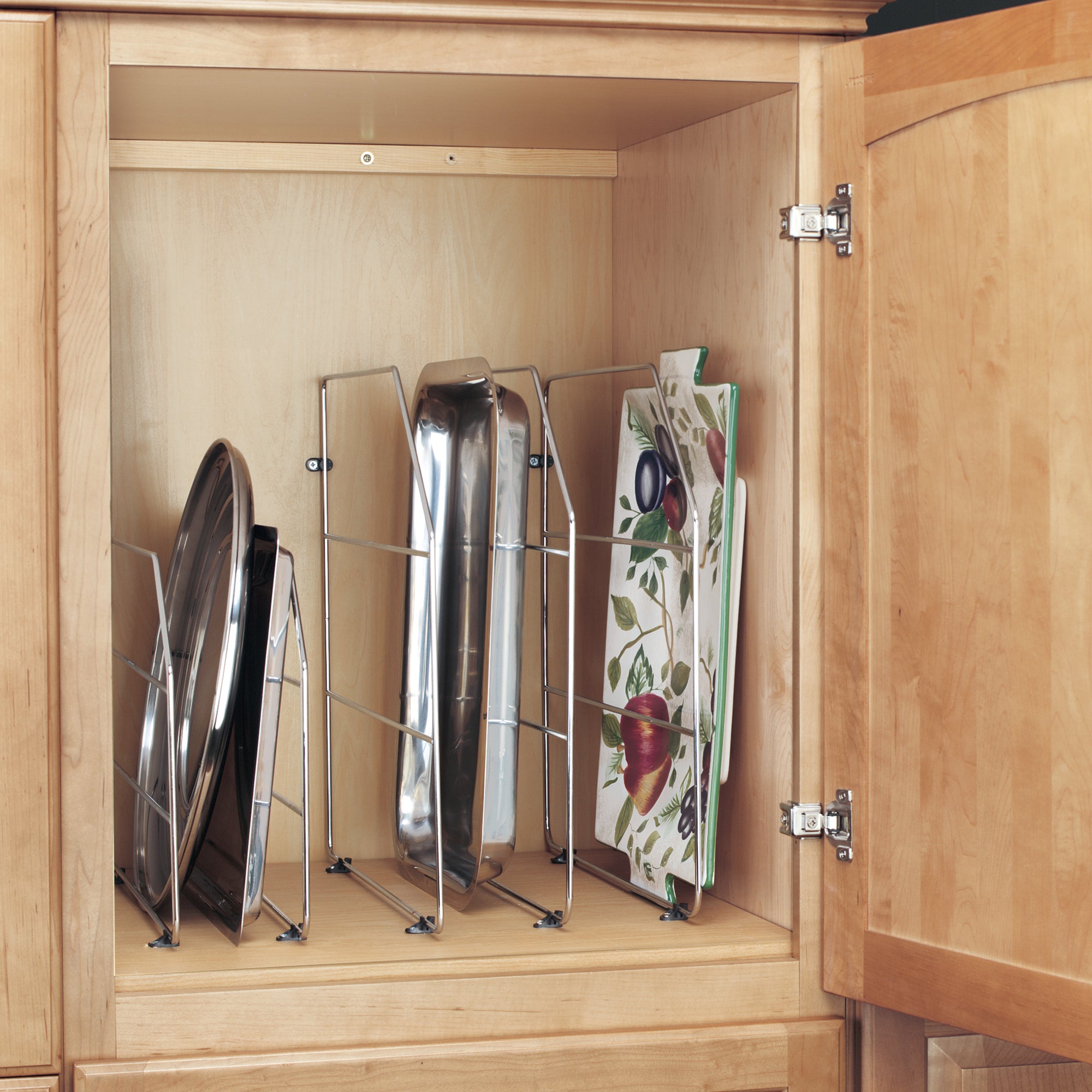 Rev-A-Shelf 18" Bakeware Divider for Wall/Base Cabinets, Chrome, 597-18CR-2-1