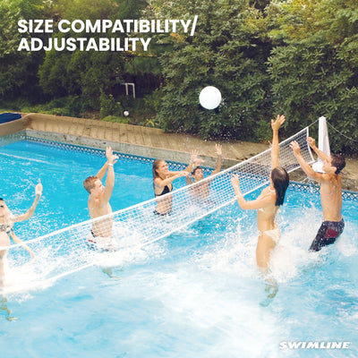 Swimline Inground Swimmng Pool 34" Wide Volleyball Net and Ball Game Set (Used) - VMInnovations