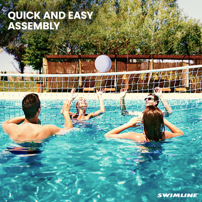 Swimline Inground Swimmng Pool 34" Wide Volleyball Net and Ball Game Set (Used) - VMInnovations