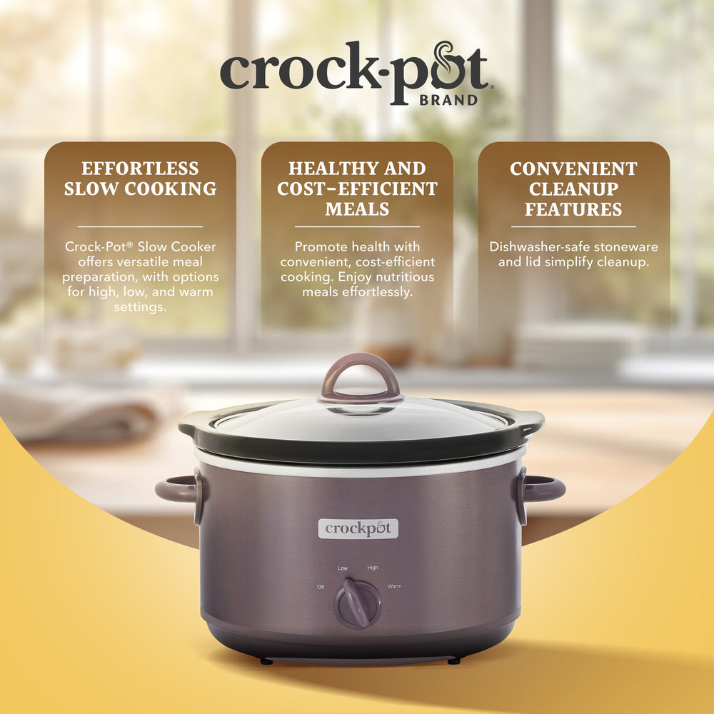 Crock-Pot Manual Design Series 4.5qt 3 Setting Slow Cooker, Cafe Mocha (Used) - VMInnovations