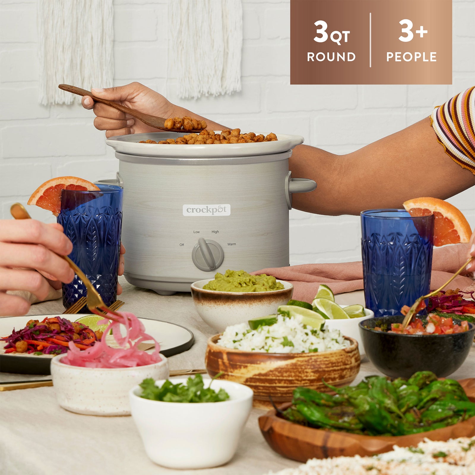 Crock-Pot Manual Design Series 3 Quart 3 Setting Slow Cooker for Kitchen Use - VMInnovations