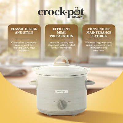 Crock-Pot Manual Design Series 3qt  3 Setting Slow Cooker for Kitchen Use (Used)