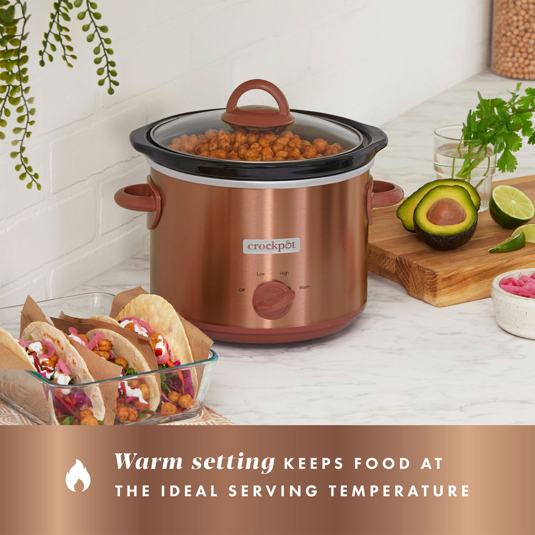 Crock-Pot 3 Quarts Manual Design Series Slow Cooker w/3 Heat Settings, Copper