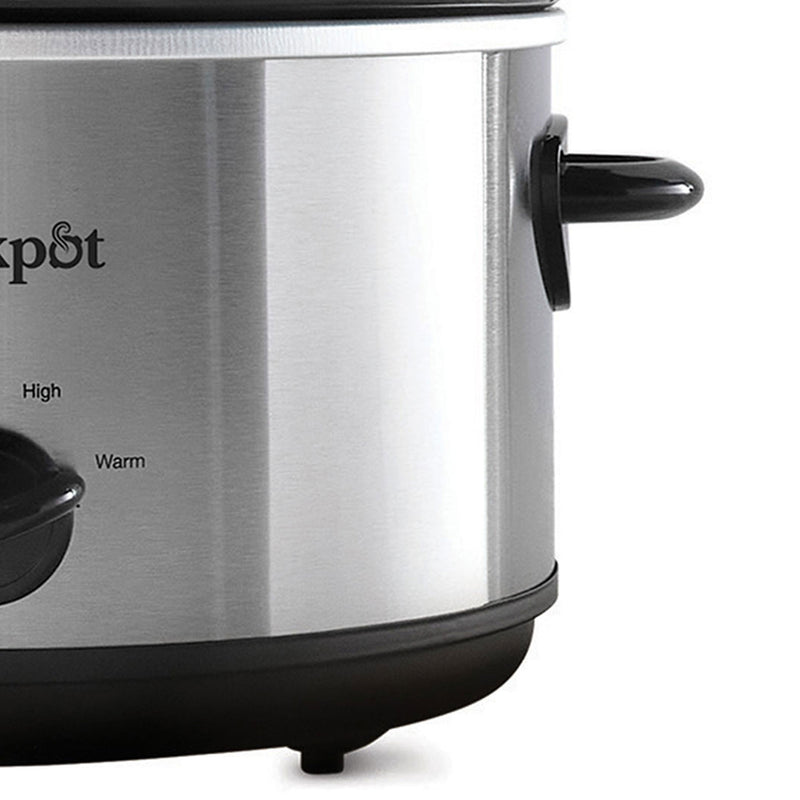 Crock-Pot 4.5 QtManual Design Series Slow Cooker w/3 Heat Settings, Silver(Used)