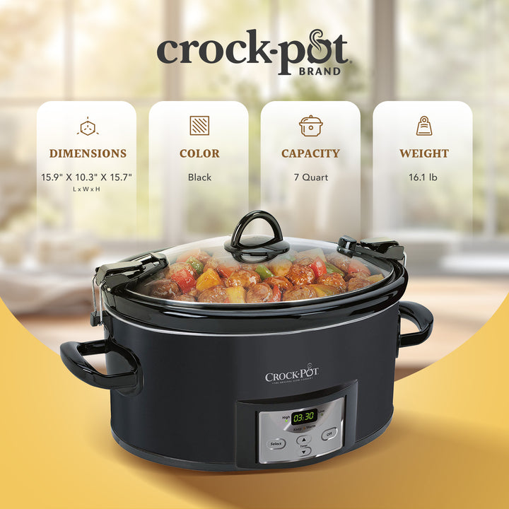 Crock-Pot 7Qt Cook n' Carry Programmable Slow Cooker for 8 People(Open Box)