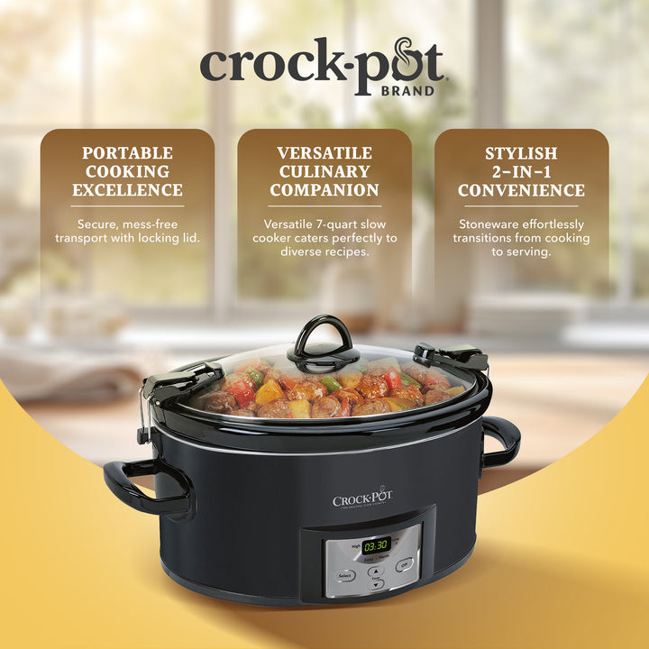 Crock-Pot 7Qt Cook n' Carry Programmable Slow Cooker for 8 People(Open Box)