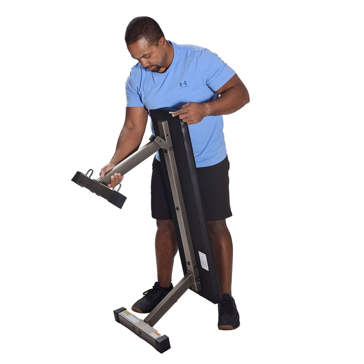 HolaHatha 300 Pound Capacity Foam Padded Flat Barbell Bench w/Steel Frame, Black