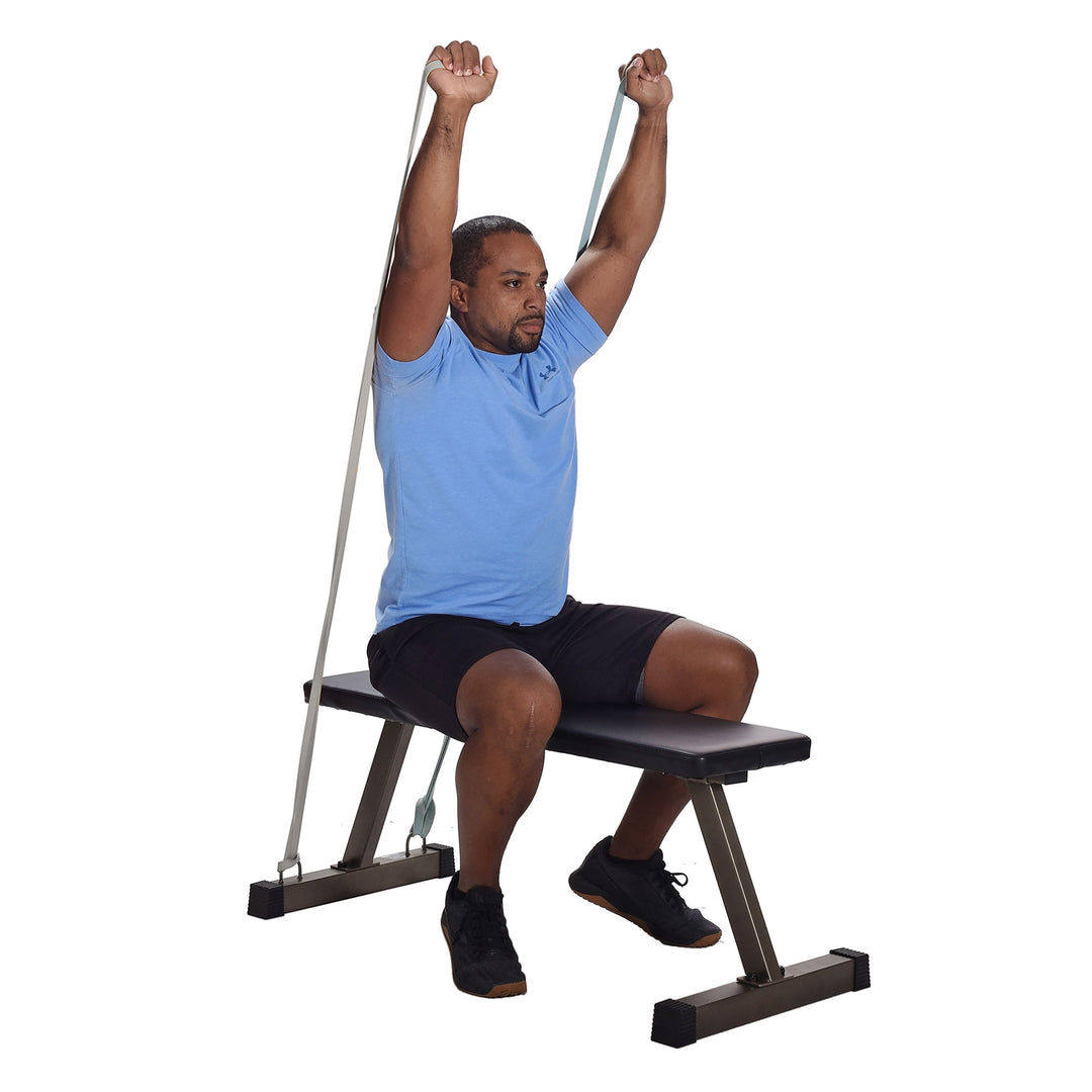 HolaHatha 300 Pound Capacity Foam Padded Flat Barbell Bench w/Steel Frame, Black