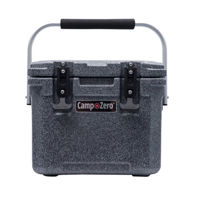 CAMP-ZERO 10 Lt 10.6 Qt Lidded Cooler w/2 Molded In Cup Holders, Black(Open Box) - VMInnovations