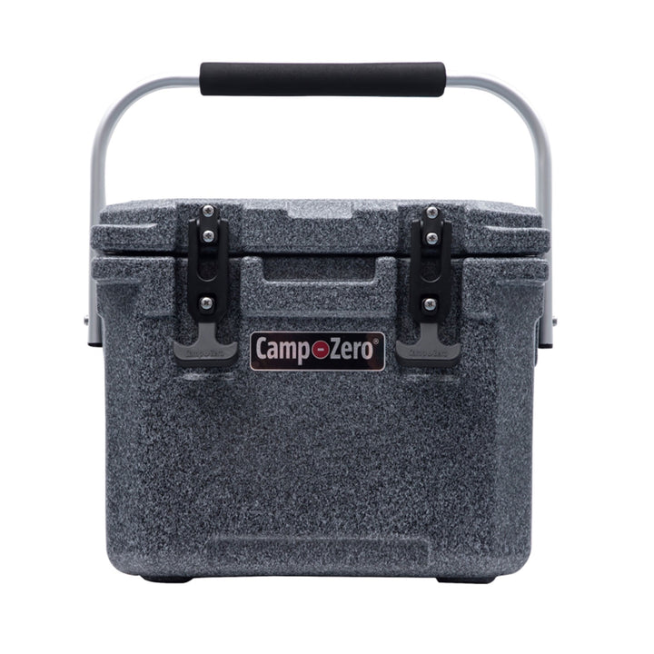CAMP-ZERO 10 Lt 10.6 Qt Lidded Cooler w/2 Molded In Cup Holders, Black(Open Box)