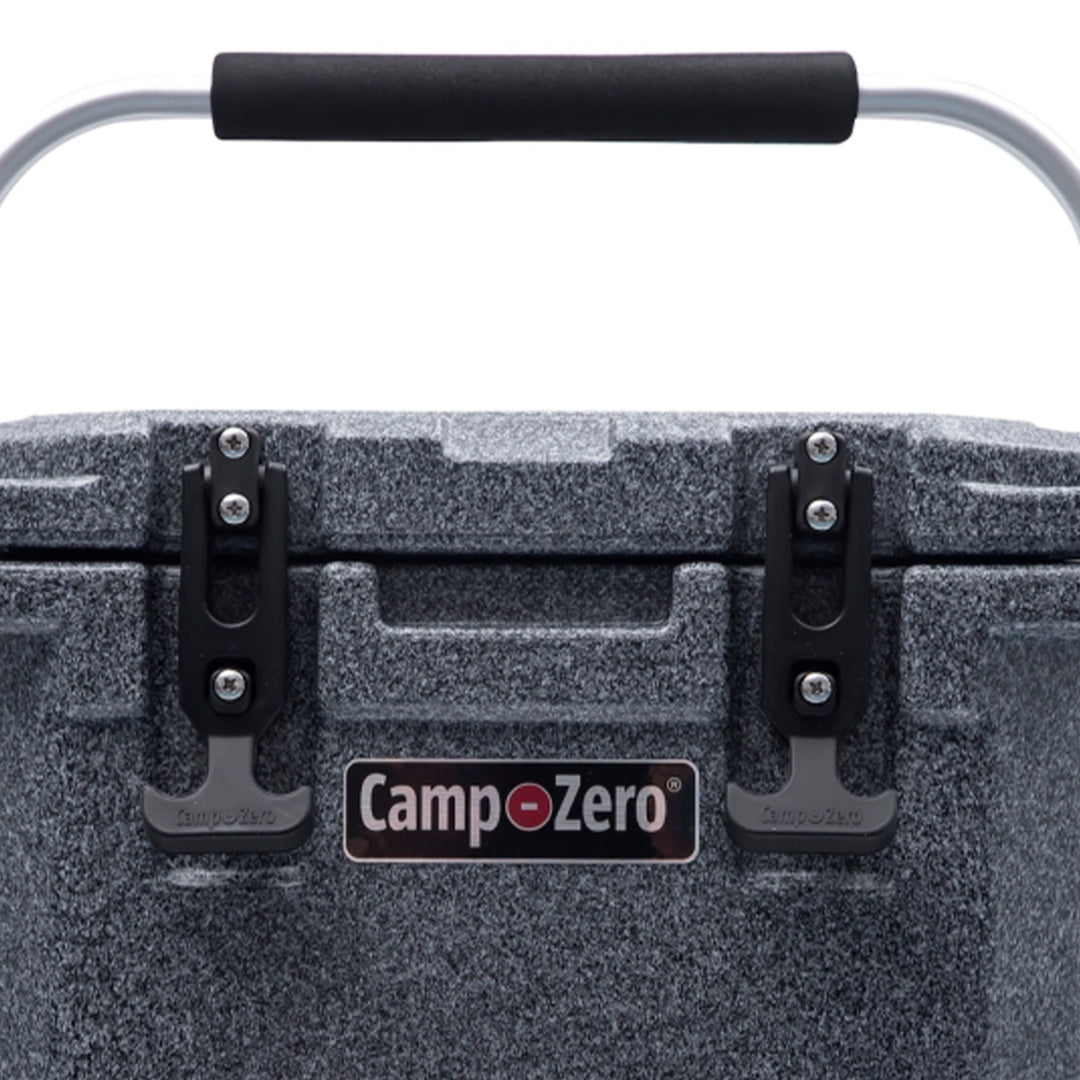 CAMP-ZERO 10 Lt 10.6 Qt Lidded Cooler w/2 Molded In Cup Holders, Black(Open Box)