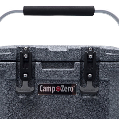 CAMP-ZERO 10 Lt 10.6 Qt Lidded Cooler w/2 Molded In Cup Holders, Black(Open Box) - VMInnovations