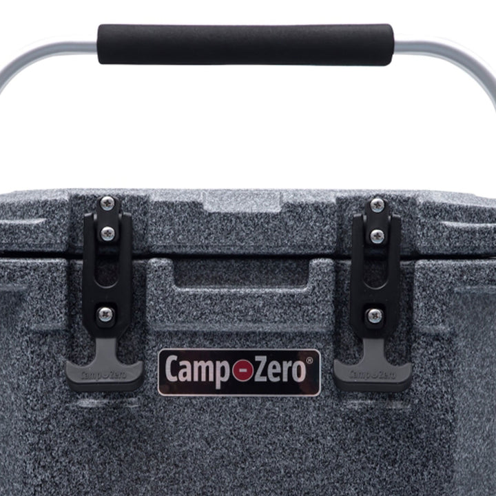 CAMP-ZERO 10 Lt 10.6 Qt Lidded Cooler w/2 Molded In Cup Holders, Black(Open Box)