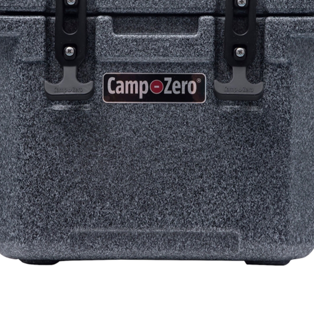 CAMP-ZERO 10 Lt 10.6 Qt Lidded Cooler w/2 Molded In Cup Holders, Black(Open Box)