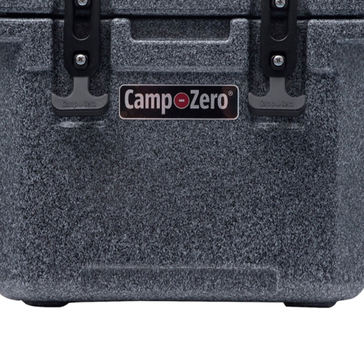 CAMP-ZERO 10 Lt 10.6 Qt Lidded Cooler w/2 Molded In Cup Holders, Black(Open Box)
