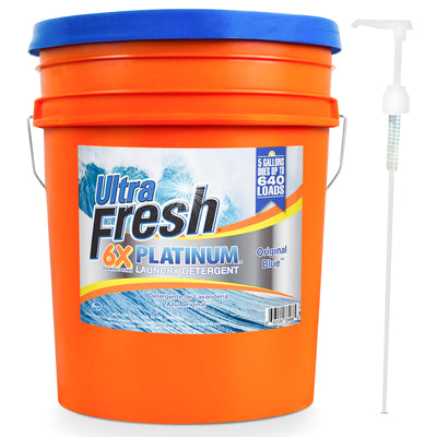 Ultra Fresh 6X Platinum Laundry Detergent & Spring Fresh Fabric Softener, 5 Gal
