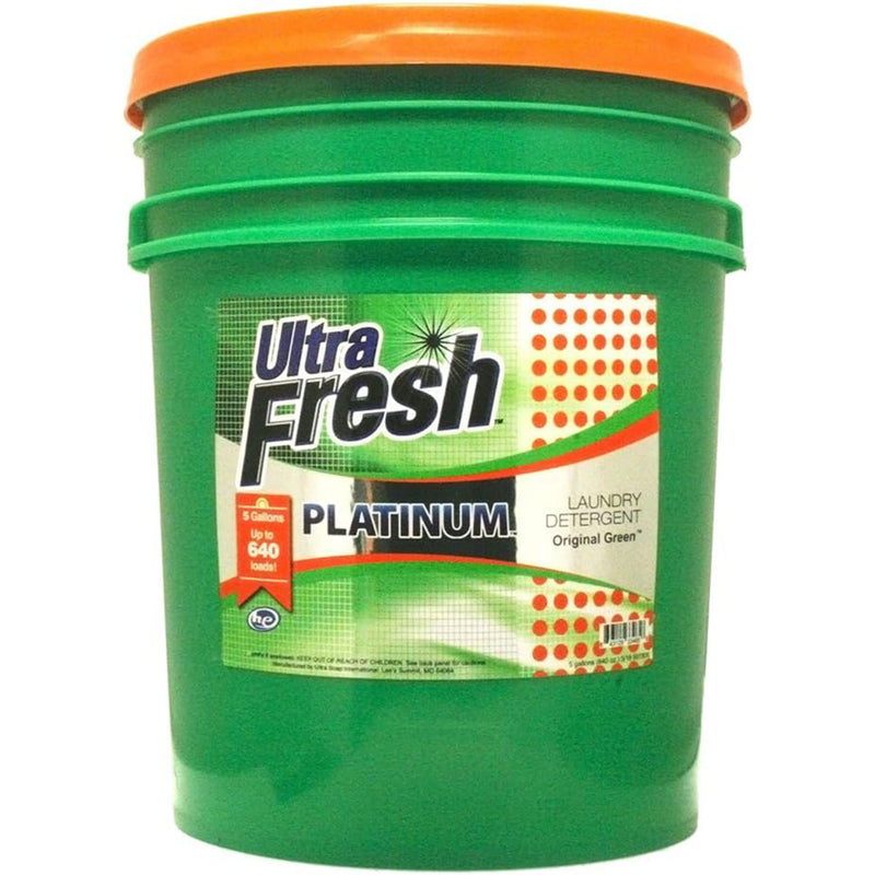 Ultra Fresh 6X Platinum 5 Gal Laundry Detergent, Up to 640 Loads, Original Green