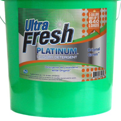 Ultra Fresh 3X Platinum 5 Gal Laundry Detergent, Up to 640 Loads, Original Green - VMInnovations