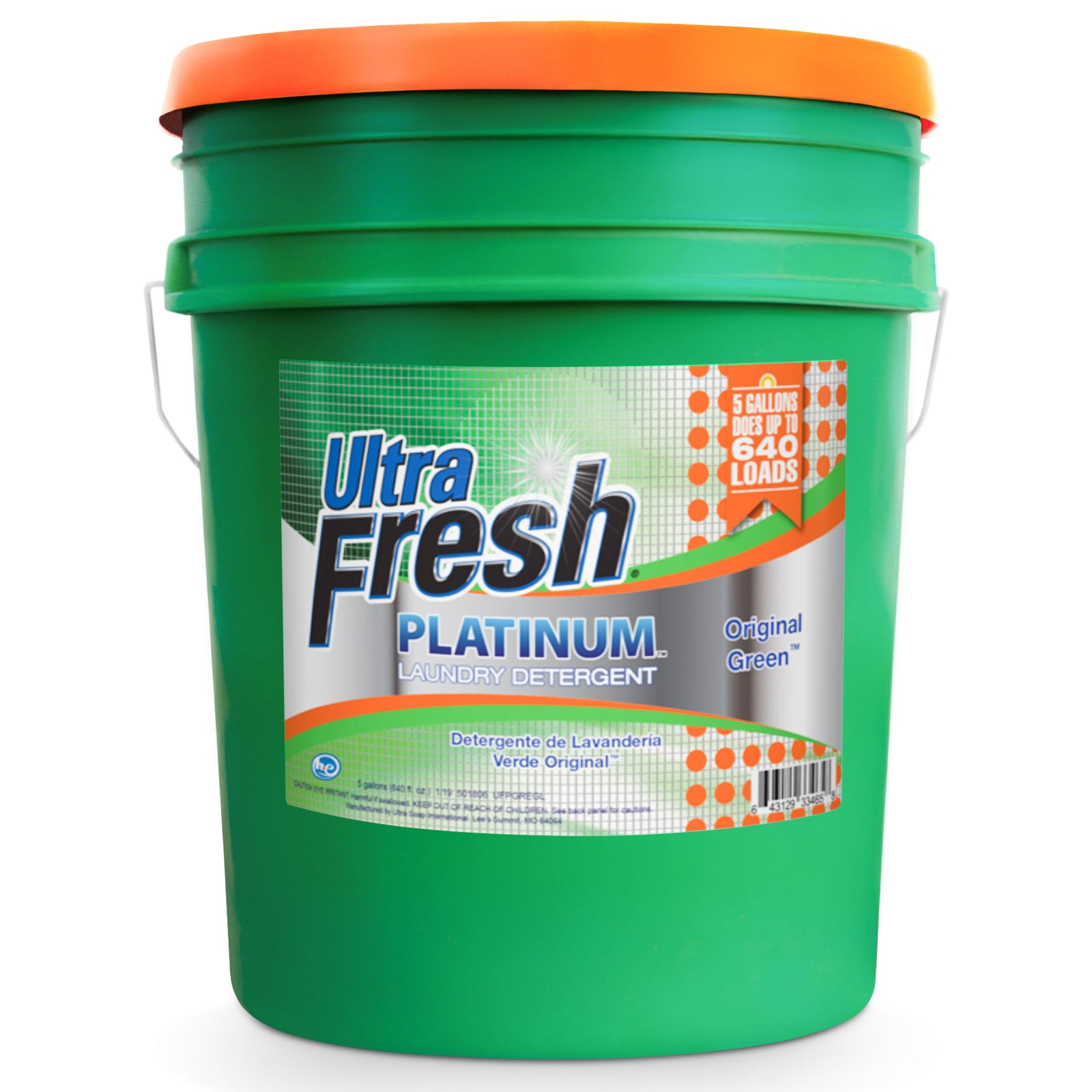 Ultra Fresh 3X Platinum 5 Gal Laundry Detergent, Up to 640 Loads, Original Green - VMInnovations