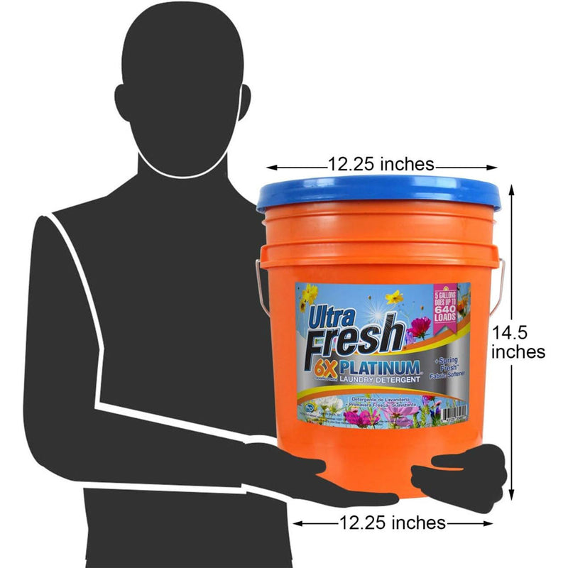 Ultra Fresh 6X Platinum 5 Gal Laundry Detergent w/ Spring Fresh Fabric Softener