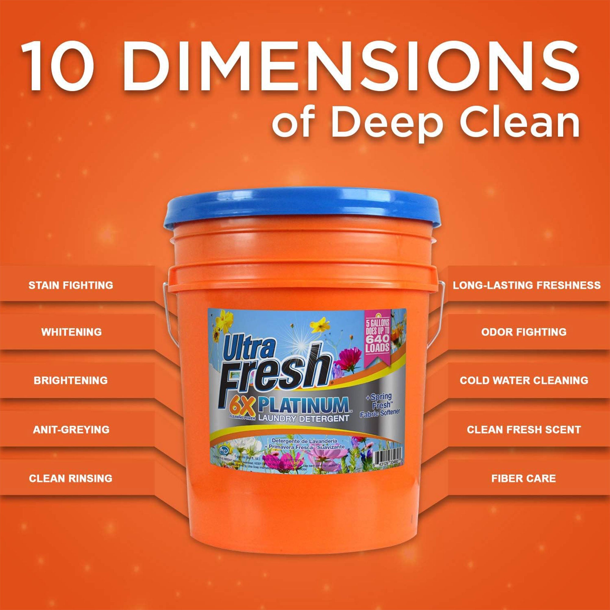 Ultra Fresh 6X Platinum 5 Gal Laundry Detergent & Platinum 6X Laundry Sheets