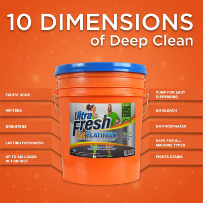 Ultra Fresh 6X Platinum Sport Laundry Detergent & Spring Fresh Fabric Softener