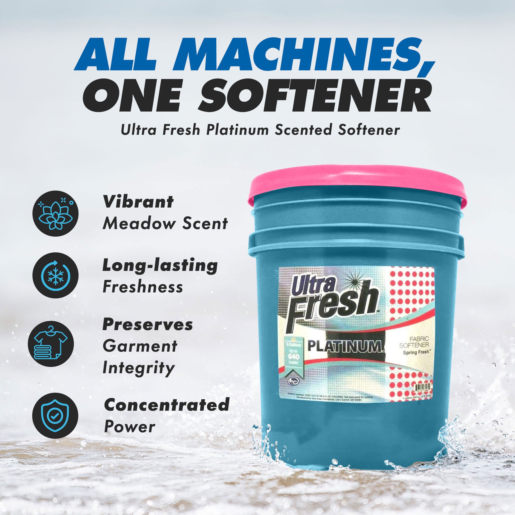 Ultra Fresh 6X Platinum Laundry Detergent & Spring Fresh Fabric Softener, 5 Gal