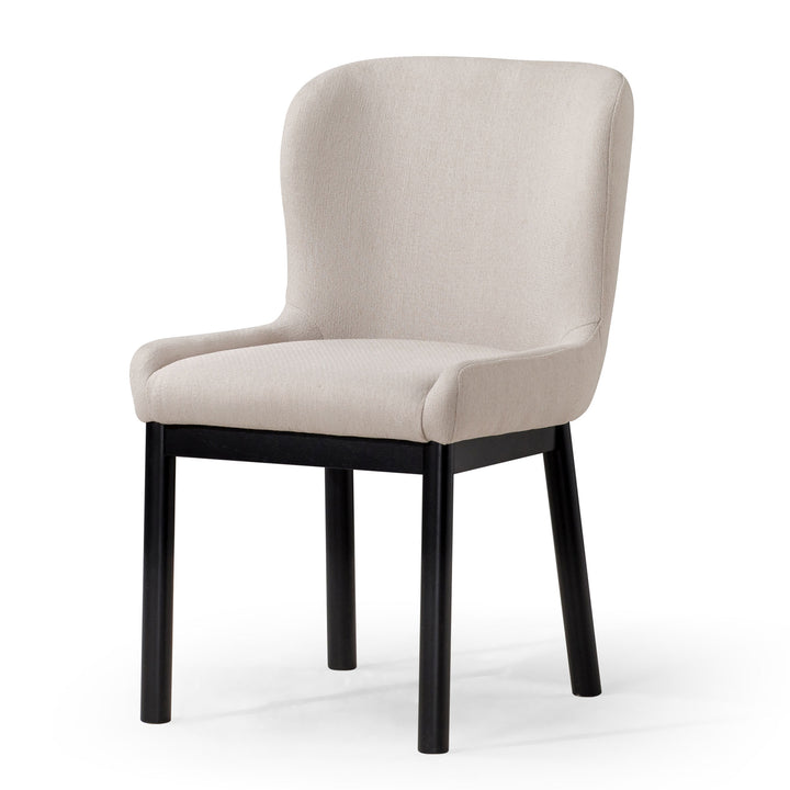 Maven Lane Gia Dining Chair, Refined Black Finish with Dove Fabric (Used) - VMInnovations