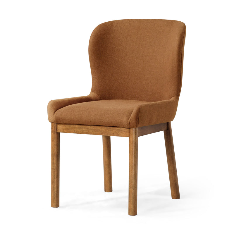 Maven Lane Contemporary Dining Chair, Refined Brown Finish w/Clay Fabric (Used)