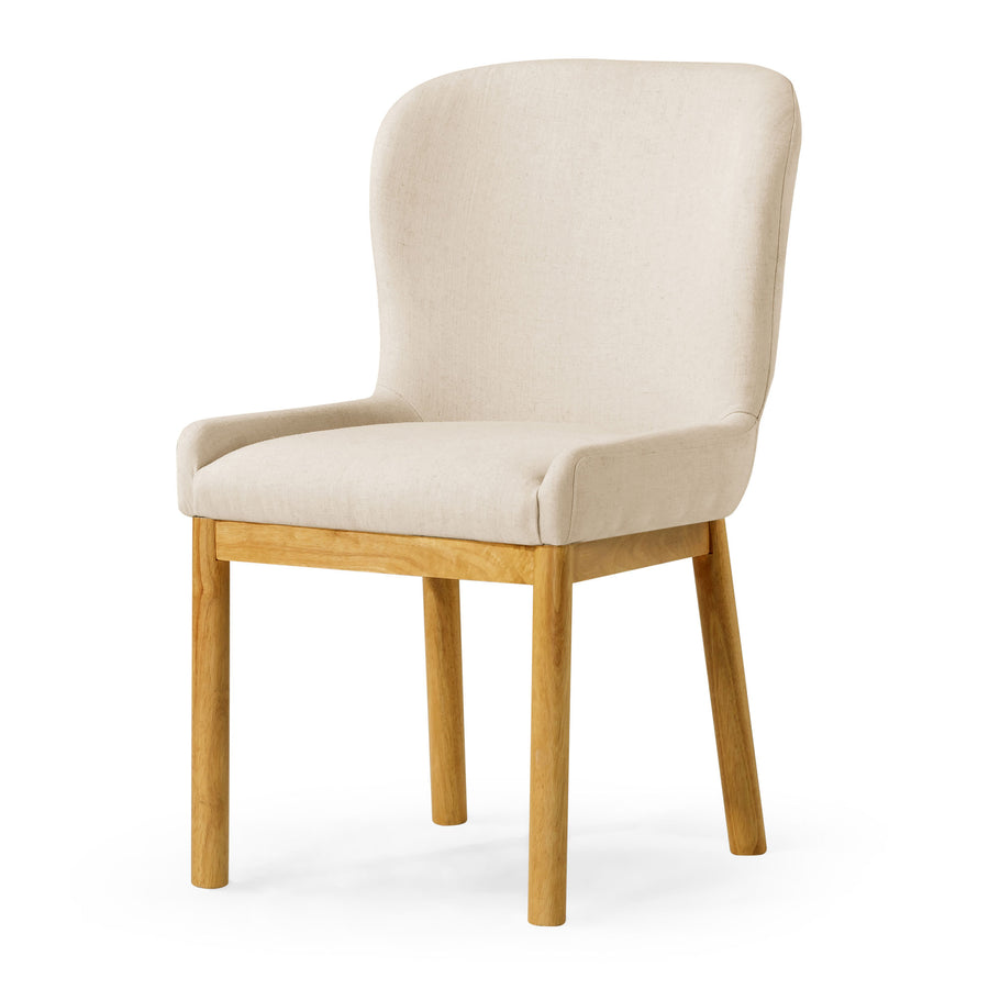Maven Lane Gia Dining Chair, Refined Natural Finish w/ Slate Fabric(Used) - VMInnovations