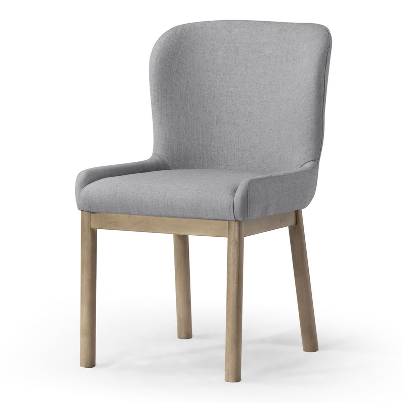 Maven Lane Gia Contemporary Dining Chair, Refined Grey Finish with Taupe Fabric