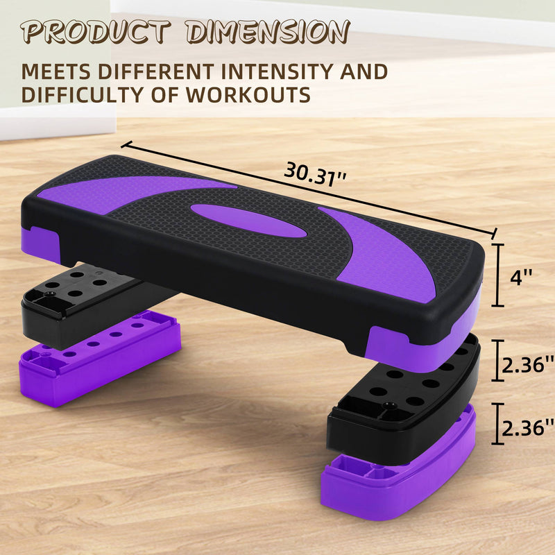 BalanceFrom Fitness Adjustable Workout Aerobic Step Platform Trainer w/Raisers
