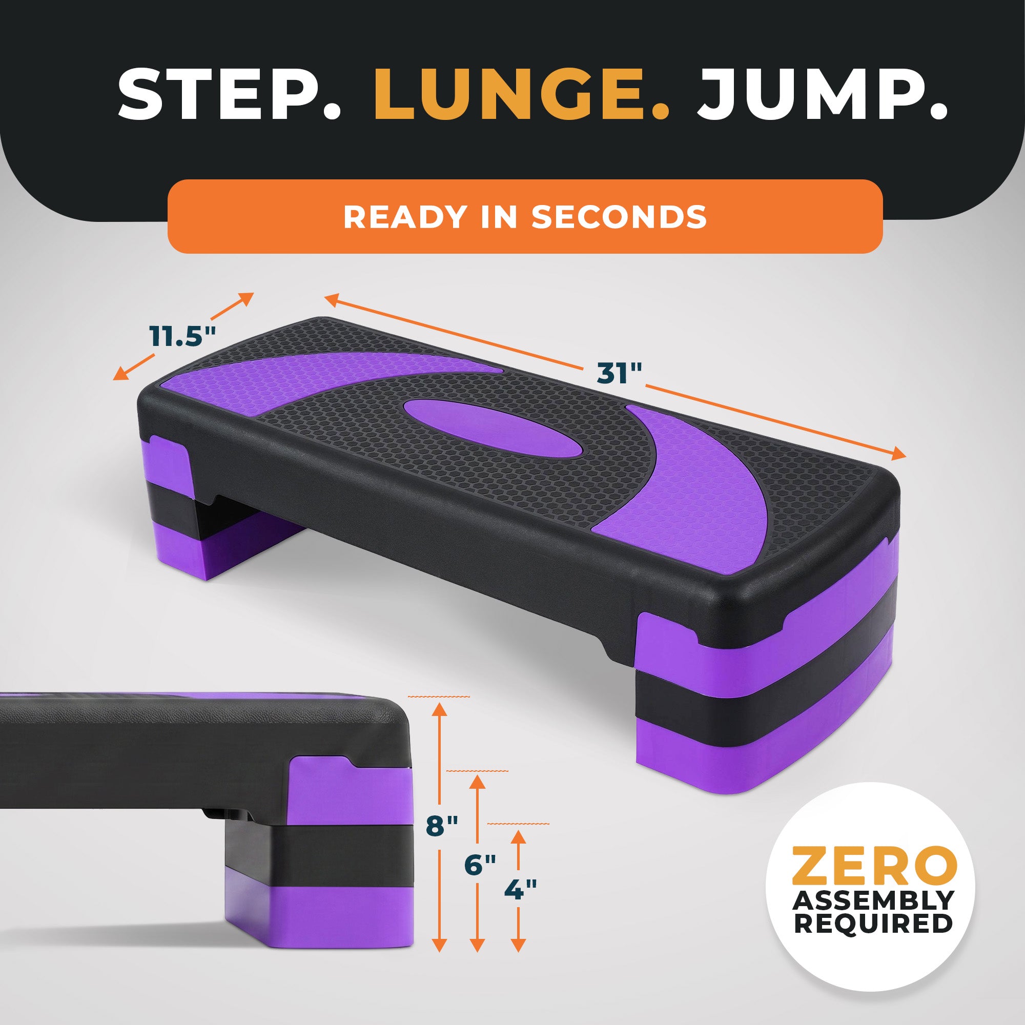 BalanceFrom Fitness Adjustable Workout Aerobic Step Platform Trainer w/Raisers
