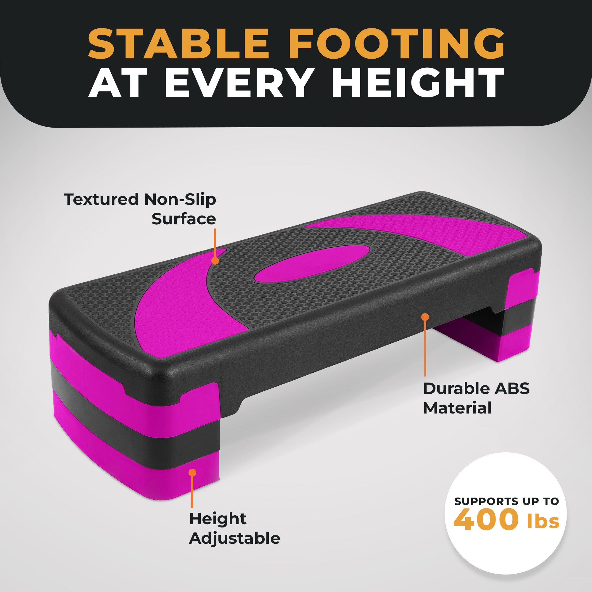 BalanceFrom Adjustable Workout Aerobic Step Platform Trainer w/Raisers(Open Box)