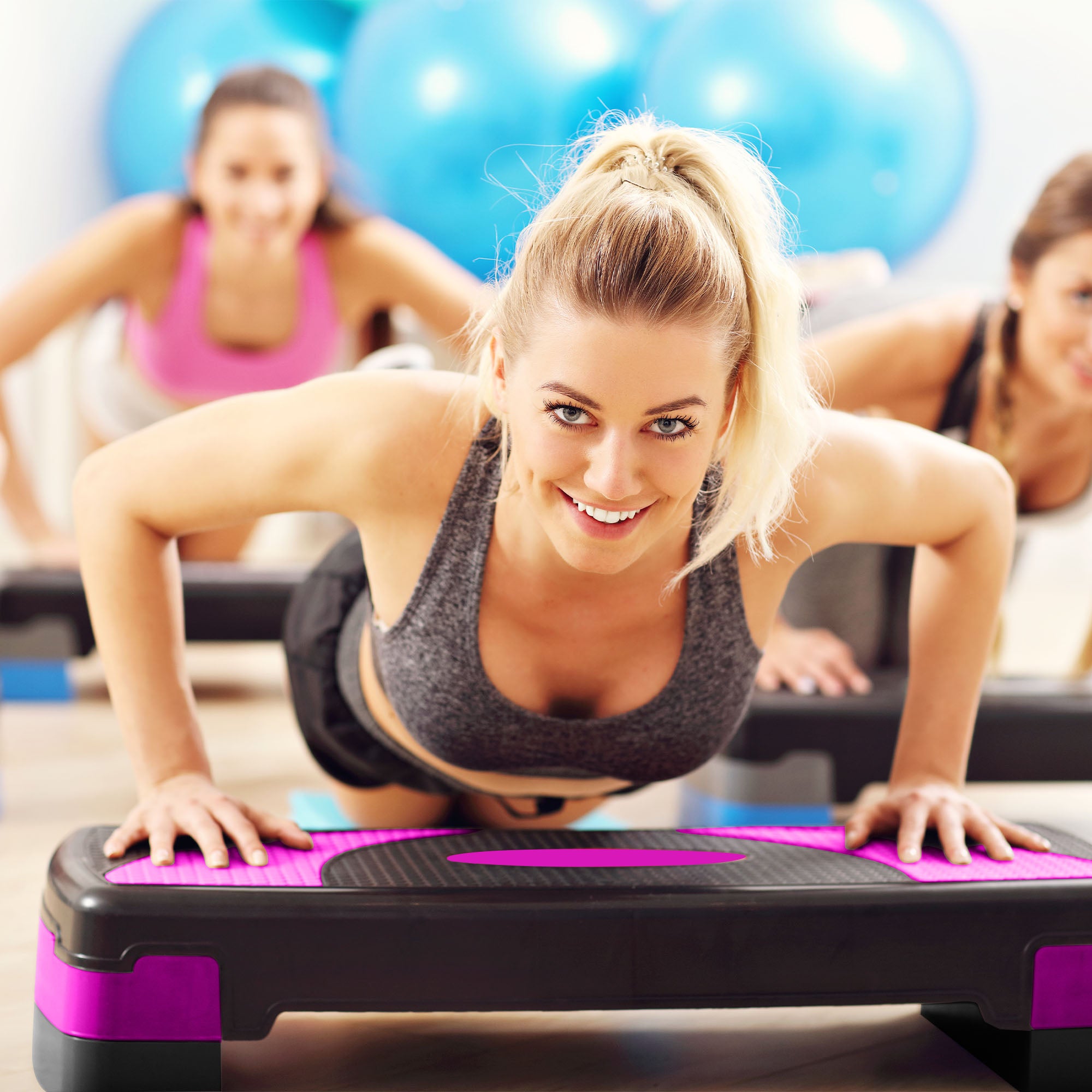 BalanceFrom  Adjustable Workout Aerobic Step Platform Trainer w/ Raisers (Used) - VMInnovations