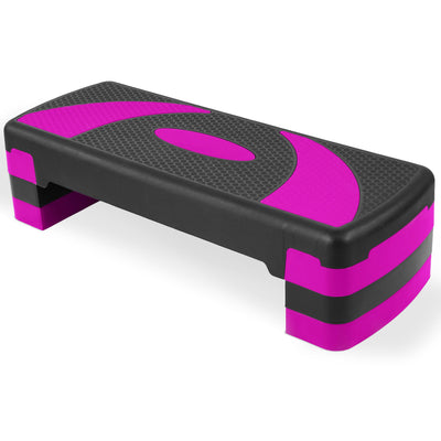 BalanceFrom Fitness Adjustable Workout Aerobic Step Platform Trainer w/ Raisers