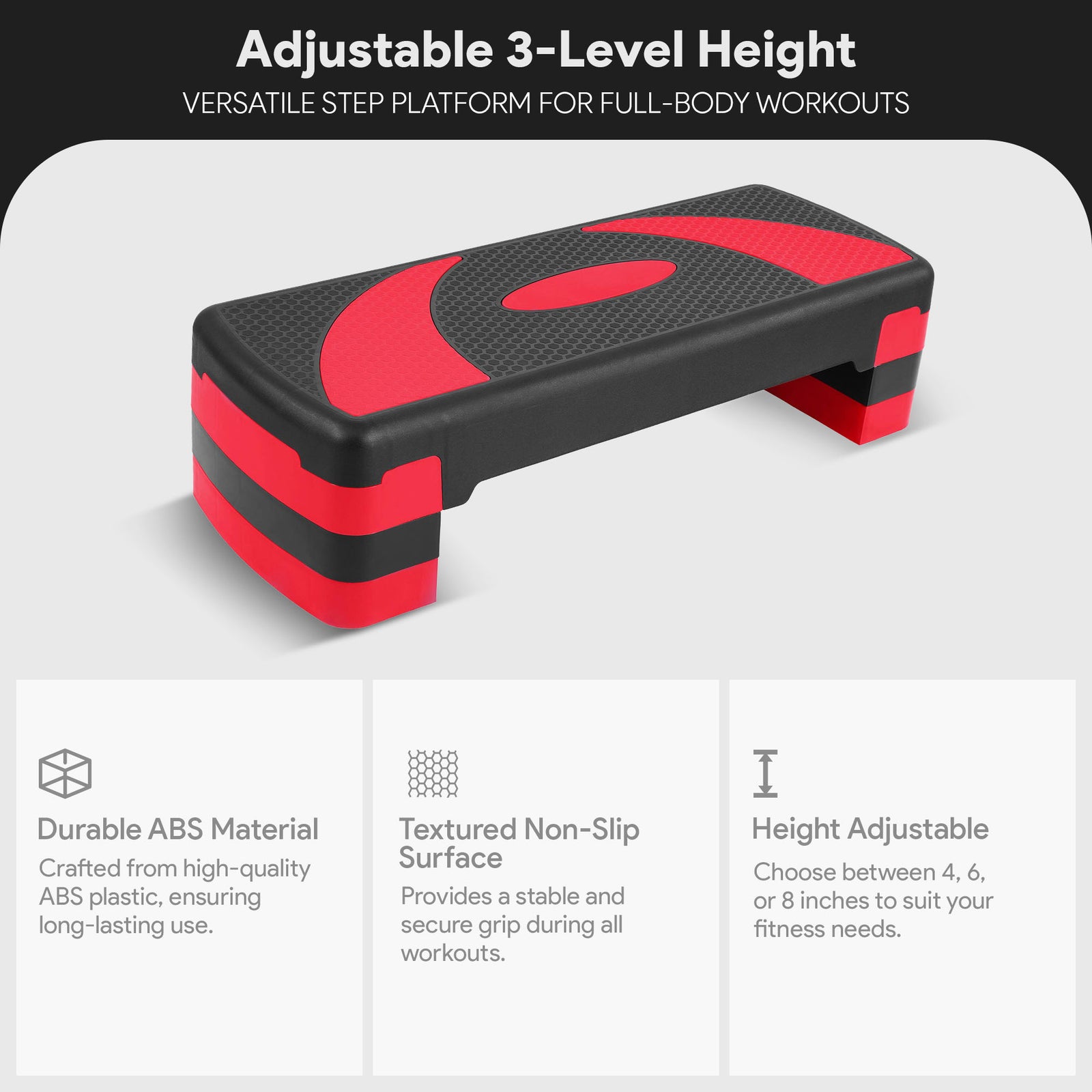 BalanceFrom Adjustable Workout Aerobic Step Platform Trainer w/Raisers (Used) - VMInnovations