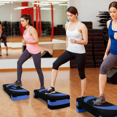 BalanceFrom Fitness Adjustable Workout Aerobic Step Platform Trainer w/ Raisers