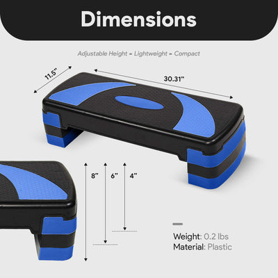 Adjustable Workout Aerobic Step Platform Trainer w/ Raisers (Open Box)