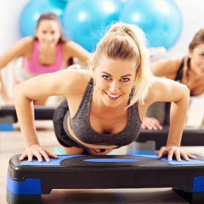 BalanceFrom Adjustable Workout Aerobic Step Platform Trainer w/ Raisers (Used) - VMInnovations