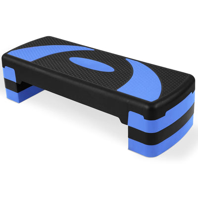 BalanceFrom Fitness Adjustable Workout Aerobic Step Platform Trainer w/ Raisers